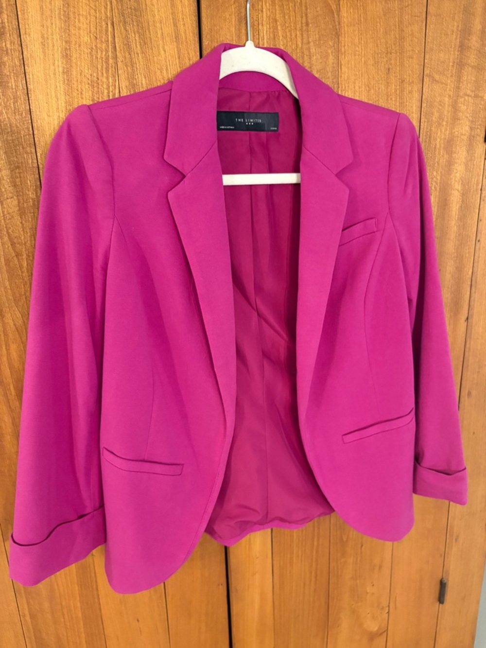 The Limited Hot Pink Blazer - Open-Front Tailored Jacket